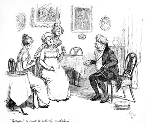 „Zaprotestował, musi się całkowicie mylić”, ilustracja do „Duma i uprzedzenie” Jane Austen, wydanie opublikowane w 1894 r.